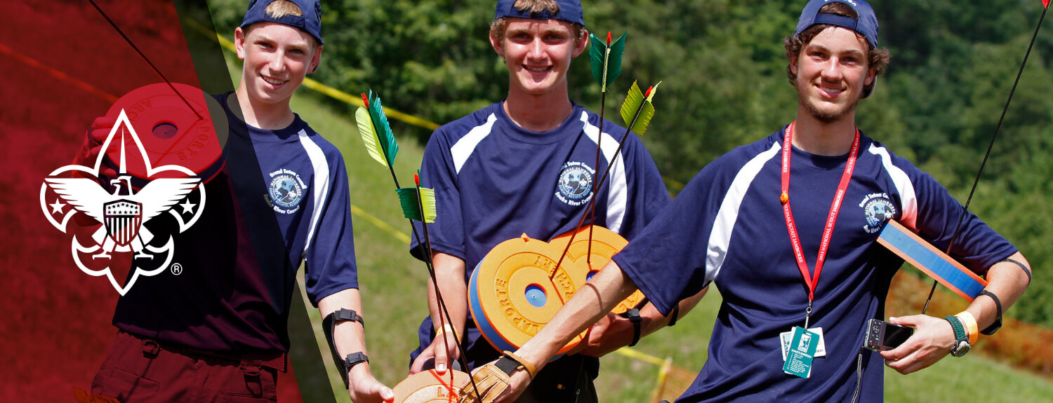 Scouts with arial archery targets