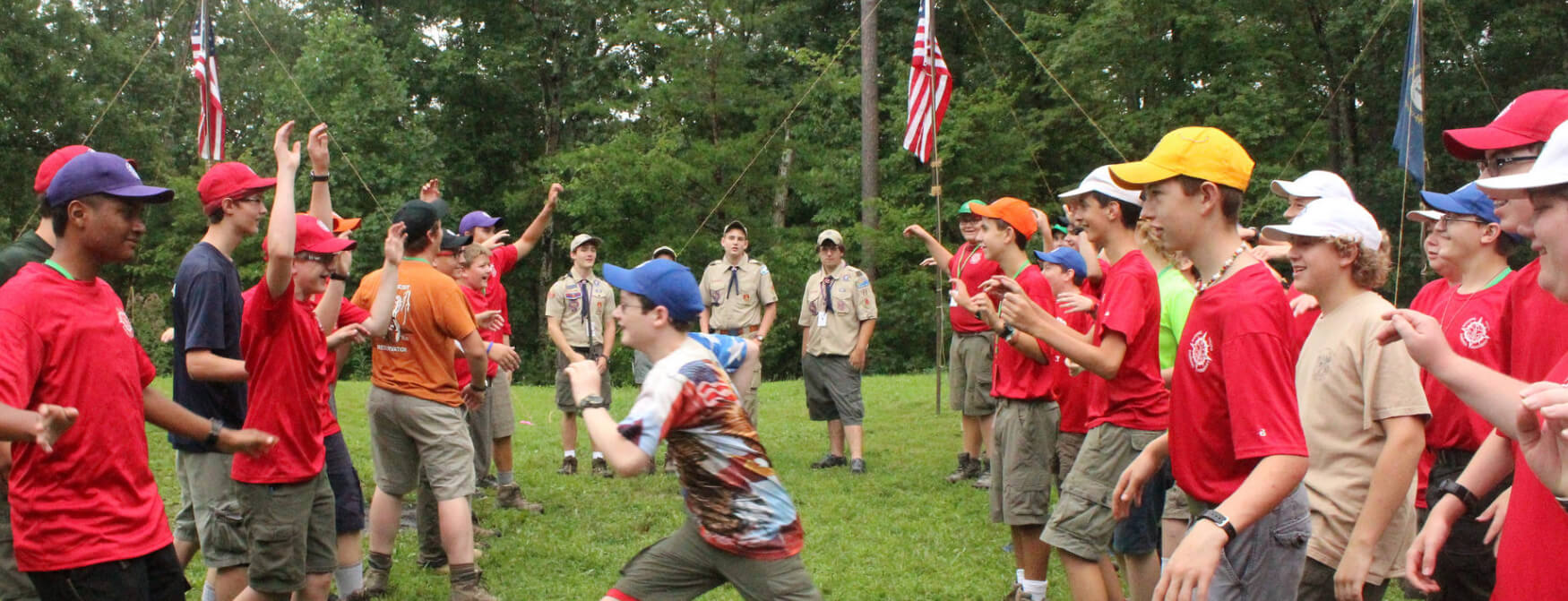 Scouts playing a game at NYLT