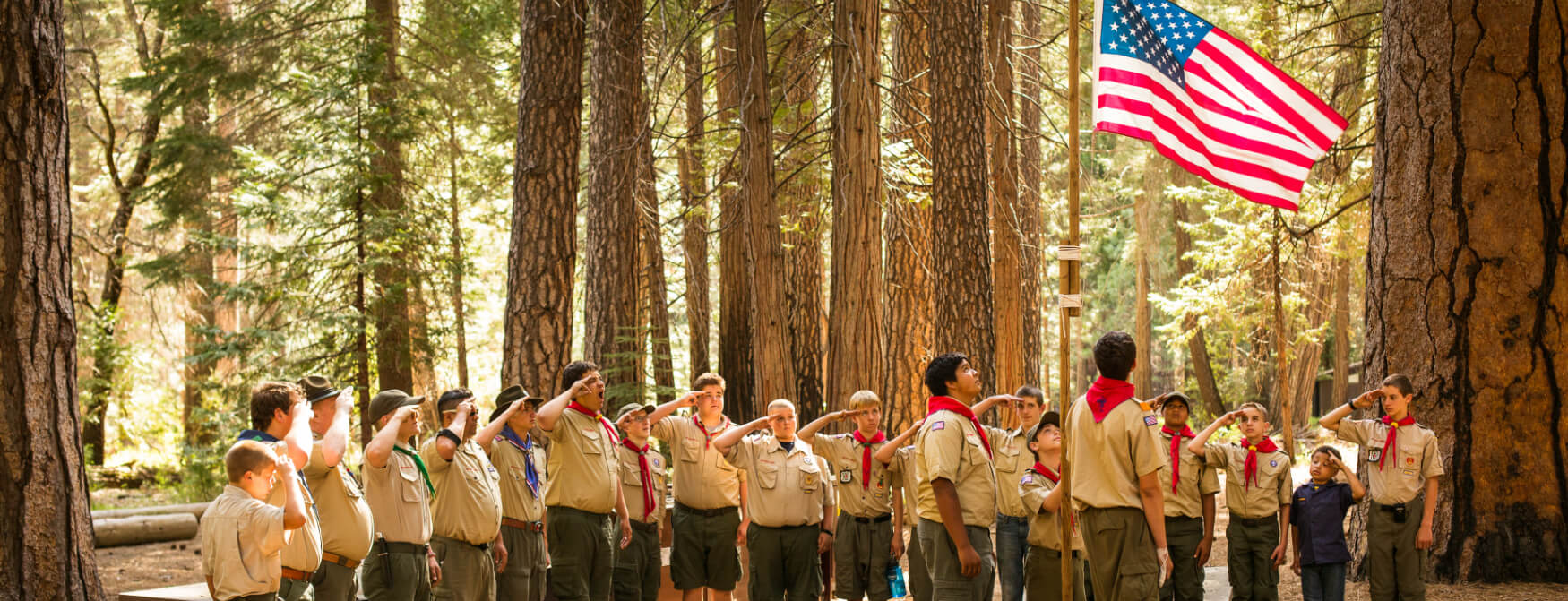 Scouts saluting the flag